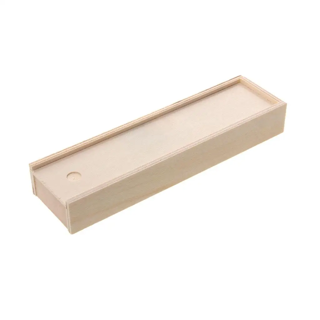 Caja de almacenamiento de madera natural para lápices de niños artesanales - imagen 3