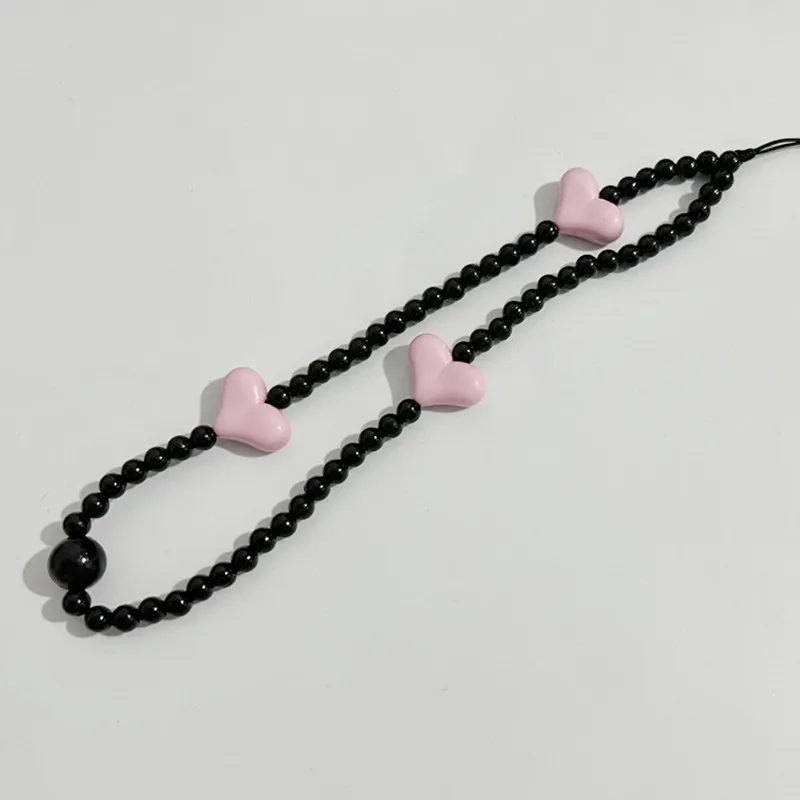 Lanyard infantil con corazón negro – cordón portamóviles para niño - imagen 4