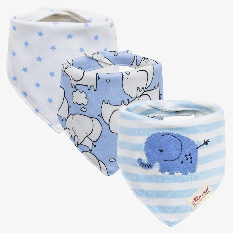 Baberos de bebé de algodón con bandana triangular dibujos