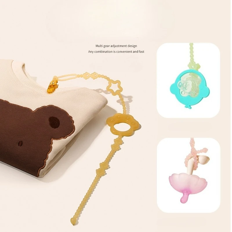 Clip soporte chupete de silicona con dibujos infantiles - imagen 3