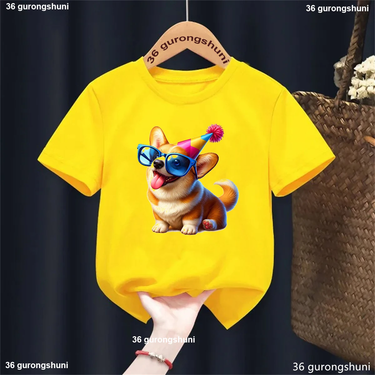 Camiseta infantil Corgi arcoíris – Estilo kawaii verano - imagen 4