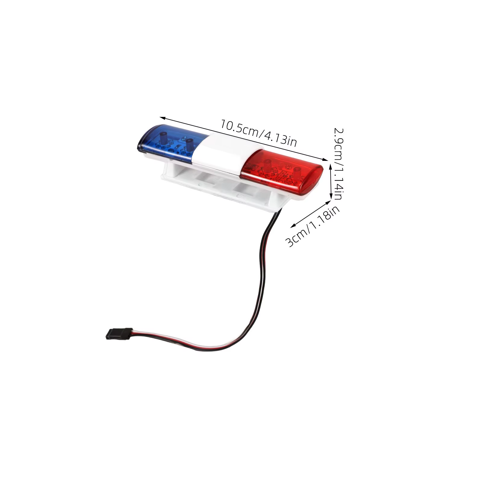 Luces estroboscópicas rojas y azules en el modelo