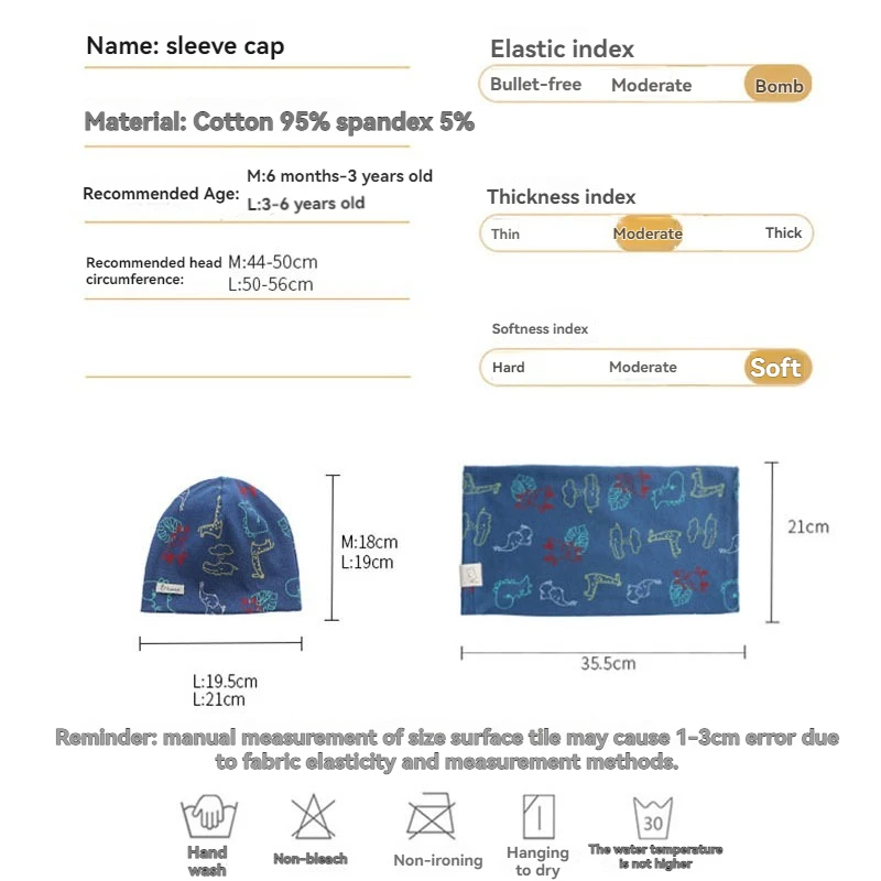 Gorro de algodón cálido para bebé con bufanda - conjunto infantil - imagen 5