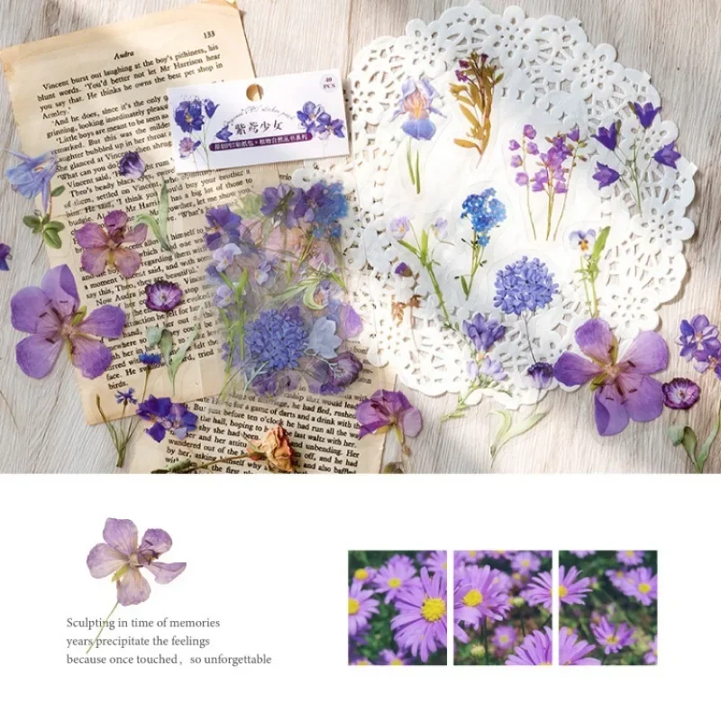 Pegatinas decorativas de flores y plantas – Estilo retro para manualidades - imagen 4