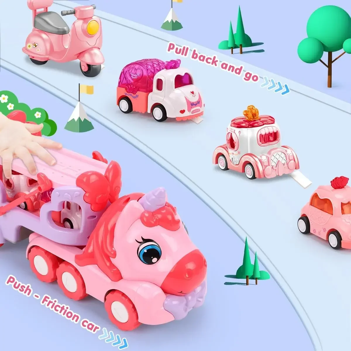 Coche de juguete con música y luz unicornio para niños - imagen 3