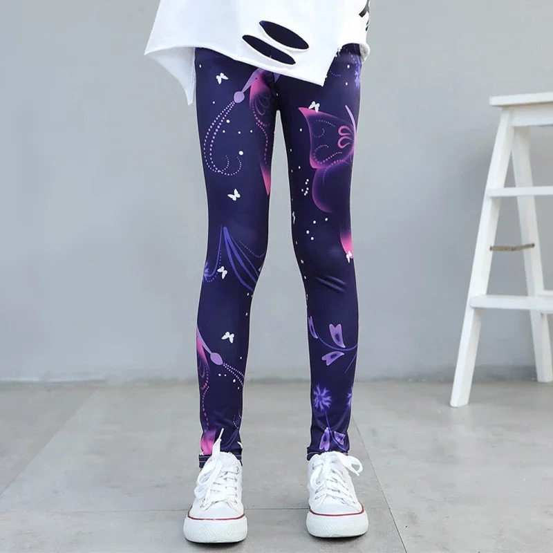 Leggings finos elásticos para niñas con estampado primavera y otoño - imagen 4
