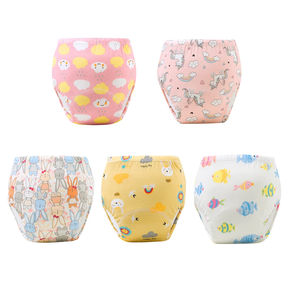 Pack de 5 pantalones de entrenamiento para orinal de bebé con diseños variados