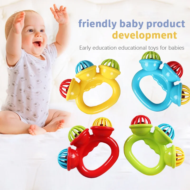 Sonajero de mano para bebé con campana sensorial, juguete infantil