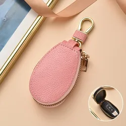Funda para llaves de coche en cuero con cremallera, unisex