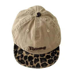 Gorra de béisbol bebé estampado leopardo visera suave primavera-otoño