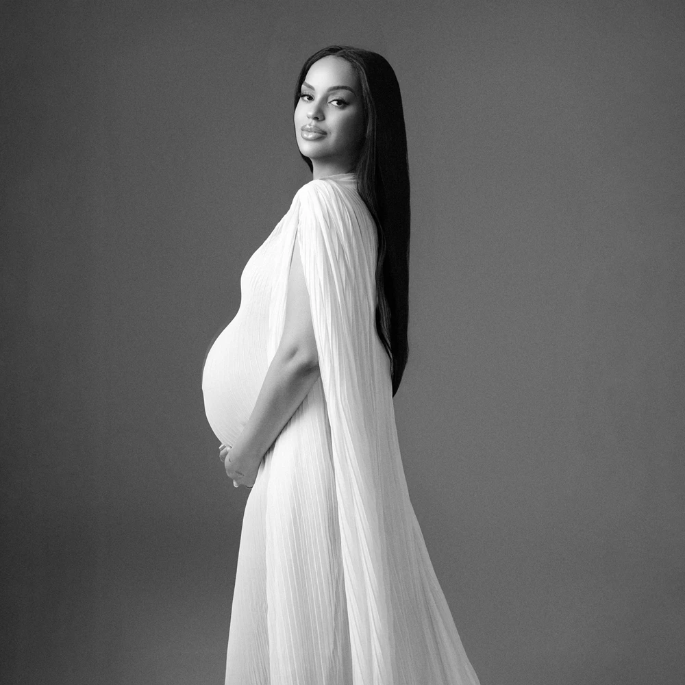 Vestido de maternidad para sesión con capa de mangas fluidas de foto - imagen 4