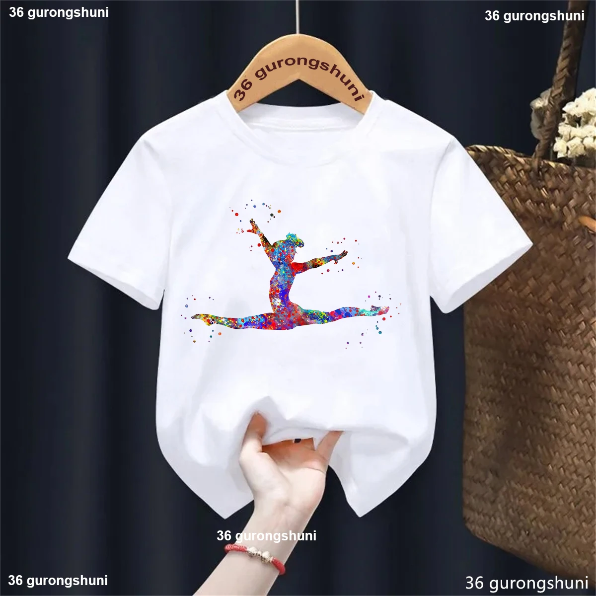 Camiseta bebé manga corta con abertura de pie acuarela - imagen 3
