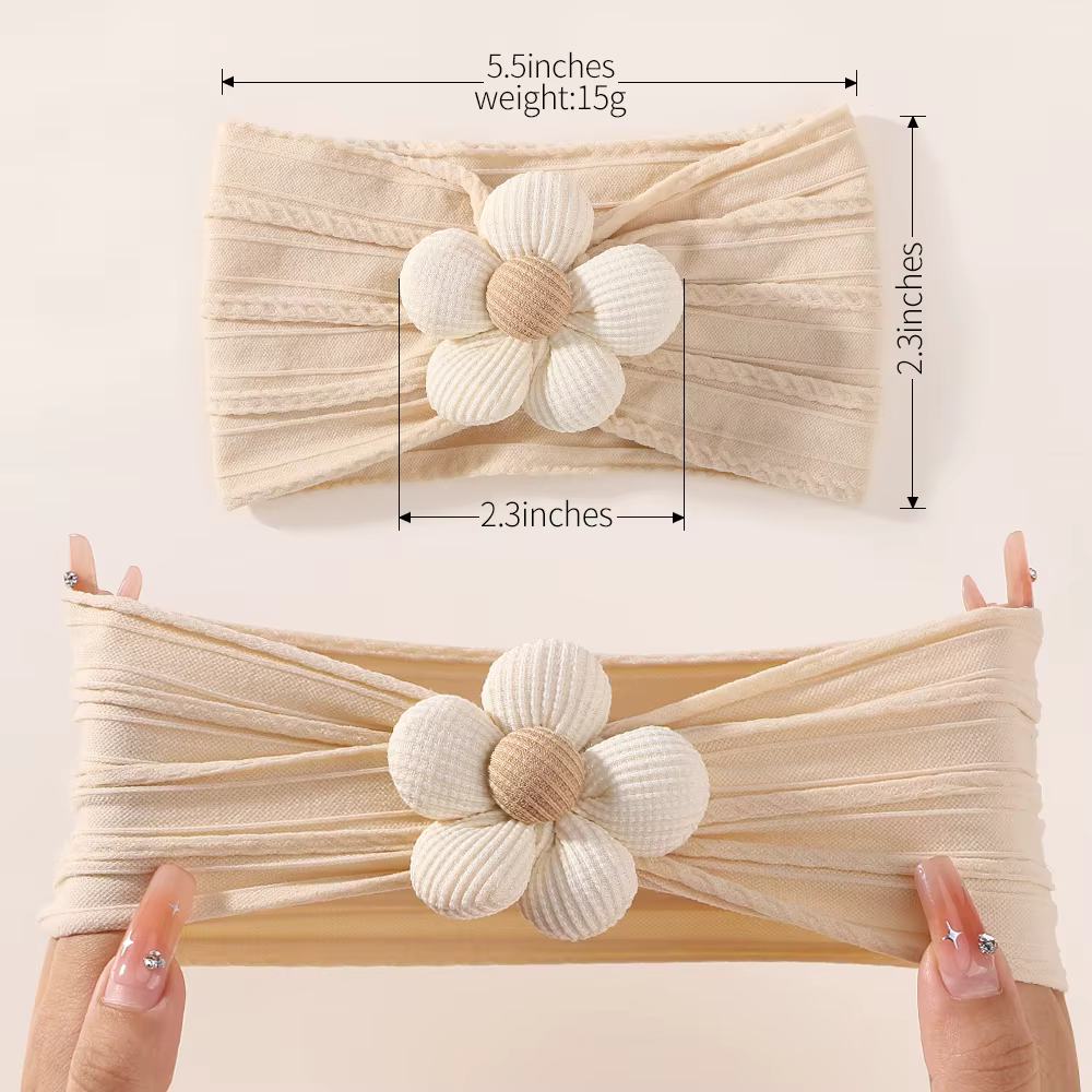 Pañuelo de nailon con flores para bebé recién nacida - imagen 2