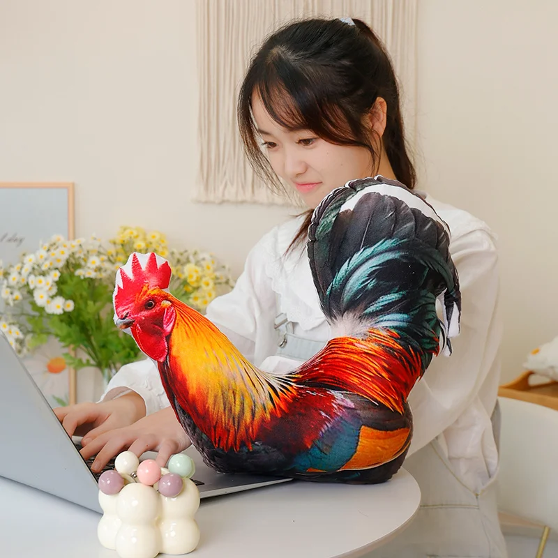 Cojín de peluche animales kawaii para niños con forma de gallina