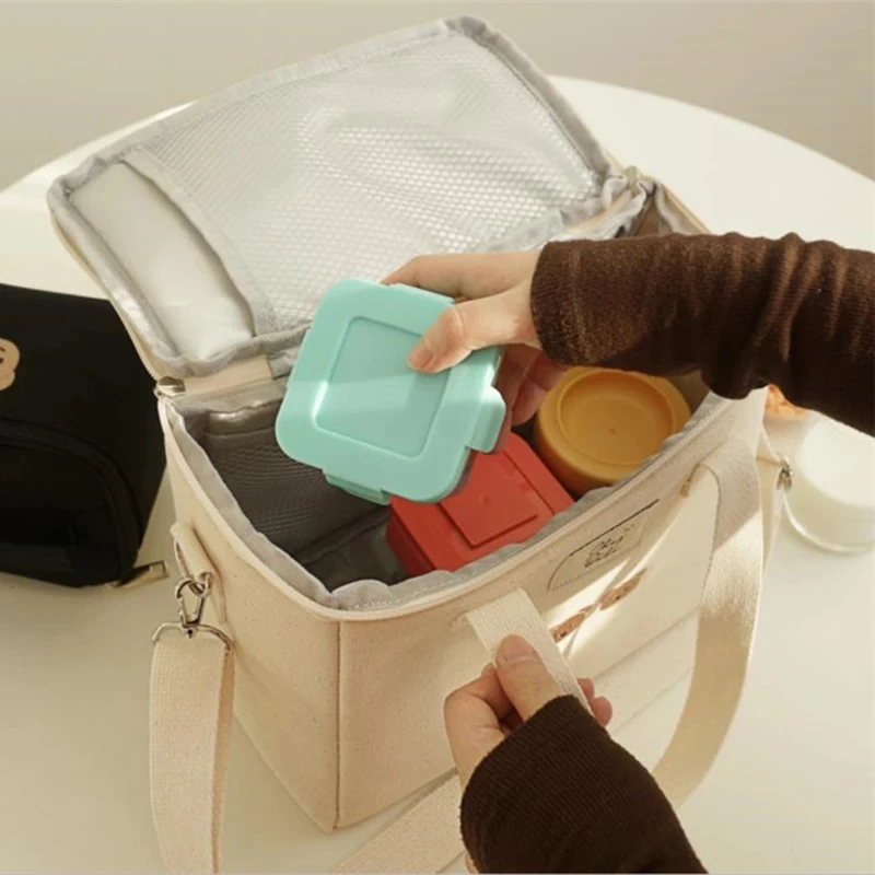 Bolsa de pañales isotérmica con bordado oso para bebé - imagen 5