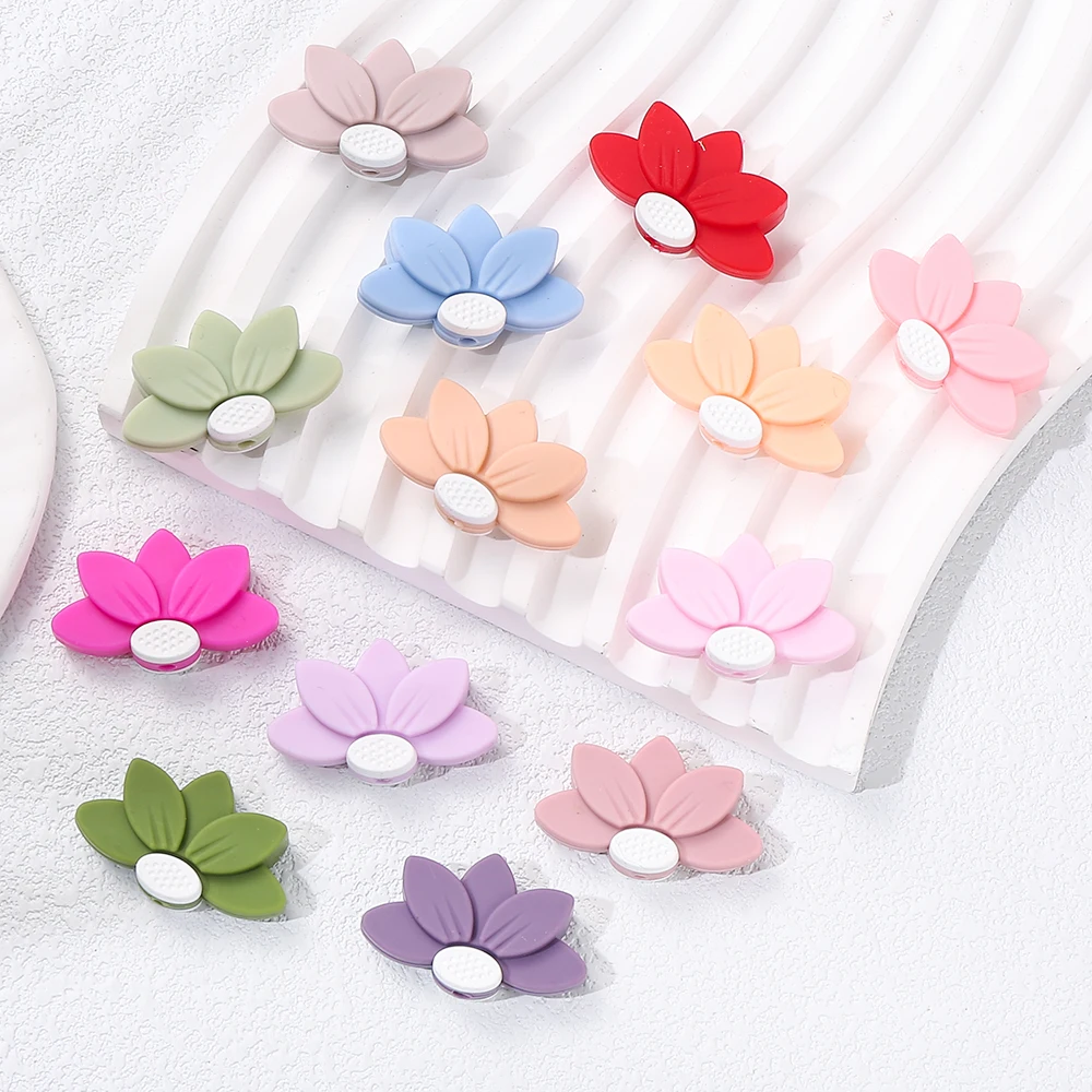 Cuentas de silicona pétalo - Espaciadores de joyas DIY pulseras - imagen 5