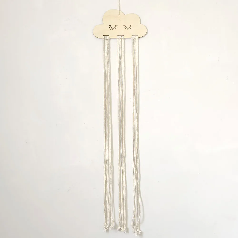Organizador de lazos Nubes de madera maciza para el pelo en pared - imagen 2