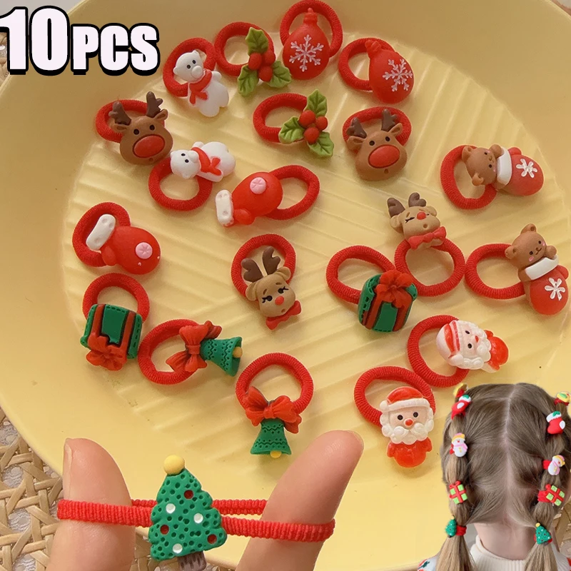 Tocado de Navidad infantil con lazo rojo y banda elástica - imagen 5