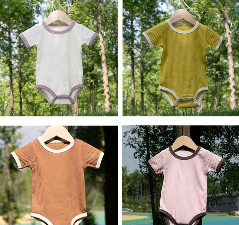 Pelele bebé de verano a rayas manga corta Somenie unisex - imagen 5