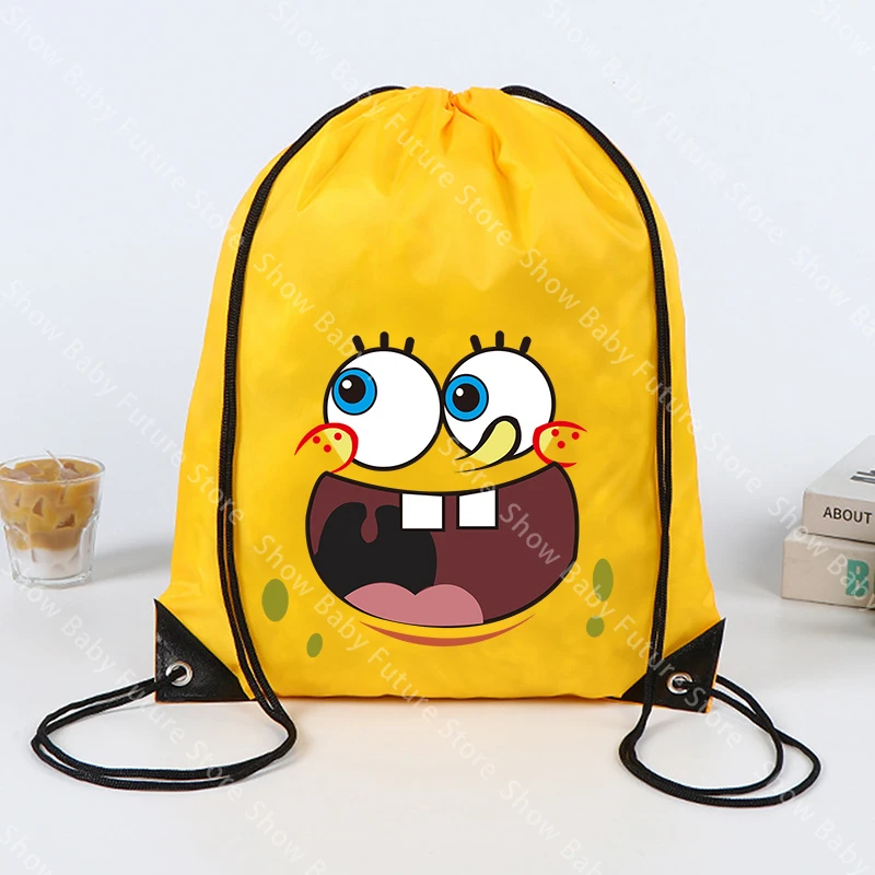 Bob Esponja mochila saco impermeable con cordón para niños