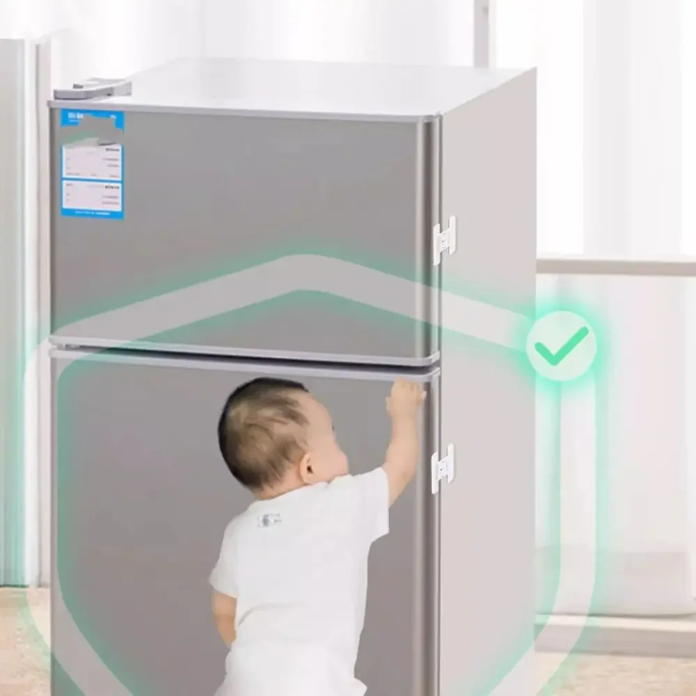 Cerradura de seguridad antiapertura para frigorífico ABS blanca - imagen 3