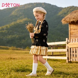 DXTON vestido de punto invierno para niñas con lazo