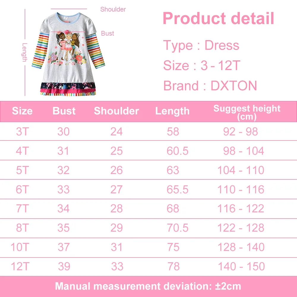DXTON vestido a rayas para niña de princesa con volantes - imagen 4