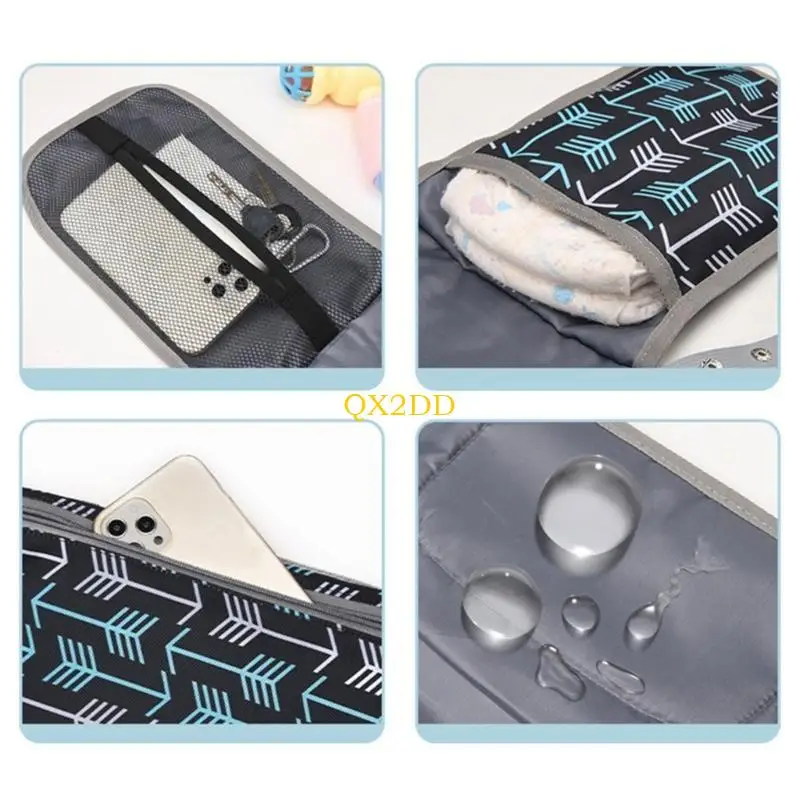 QX2D cambiador plegable impermeable para bebé, portátil
