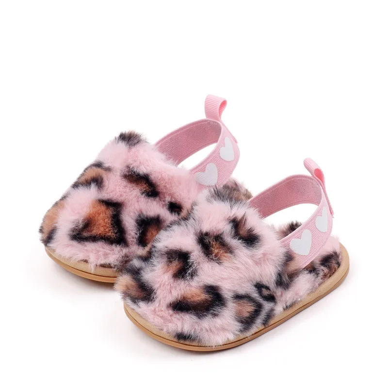 Zapatillas de felpa antideslizantes de leopardo para bebé invierno - imagen 5