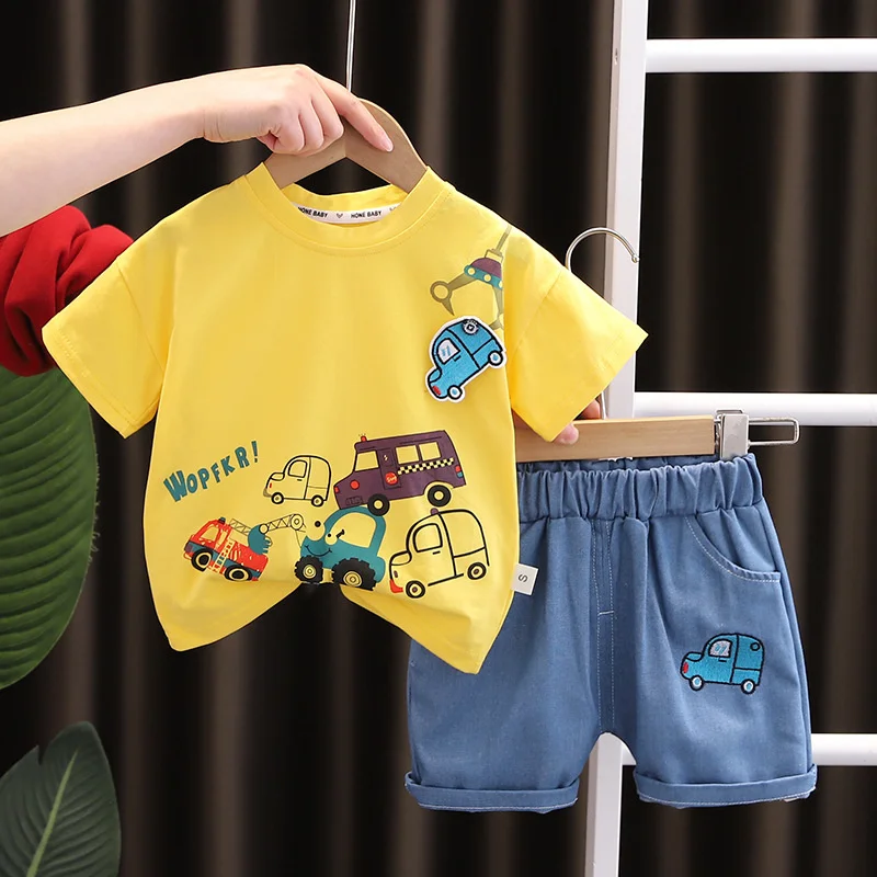 Conjunto de verano para bebé con camiseta y pantalón corto informal - imagen 2