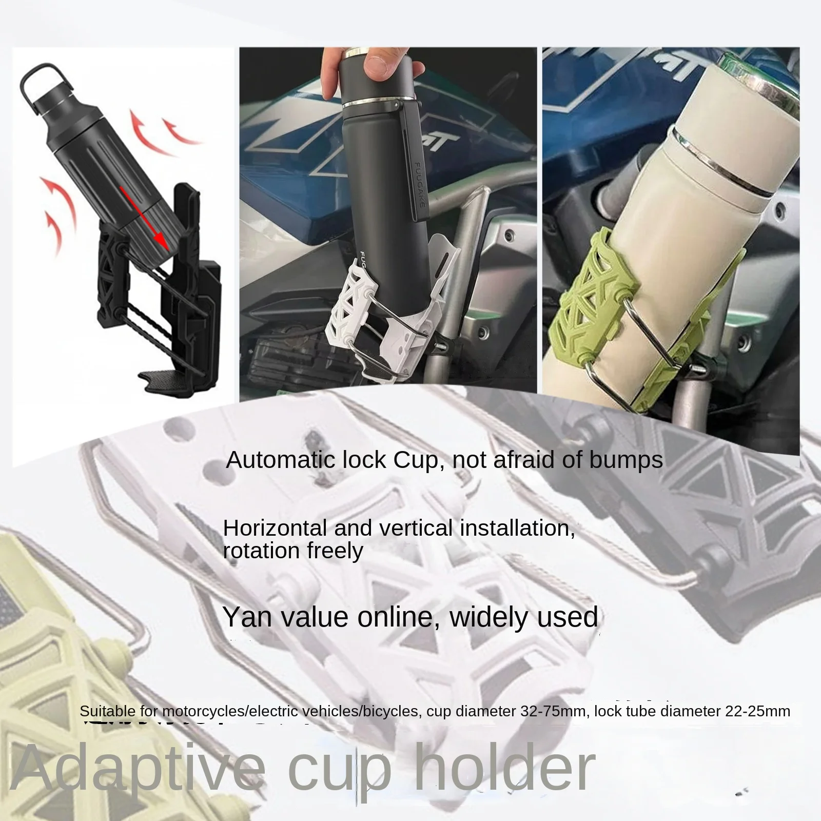 Portabidón ajustable para bicicleta con soporte universal al manillar - imagen 5