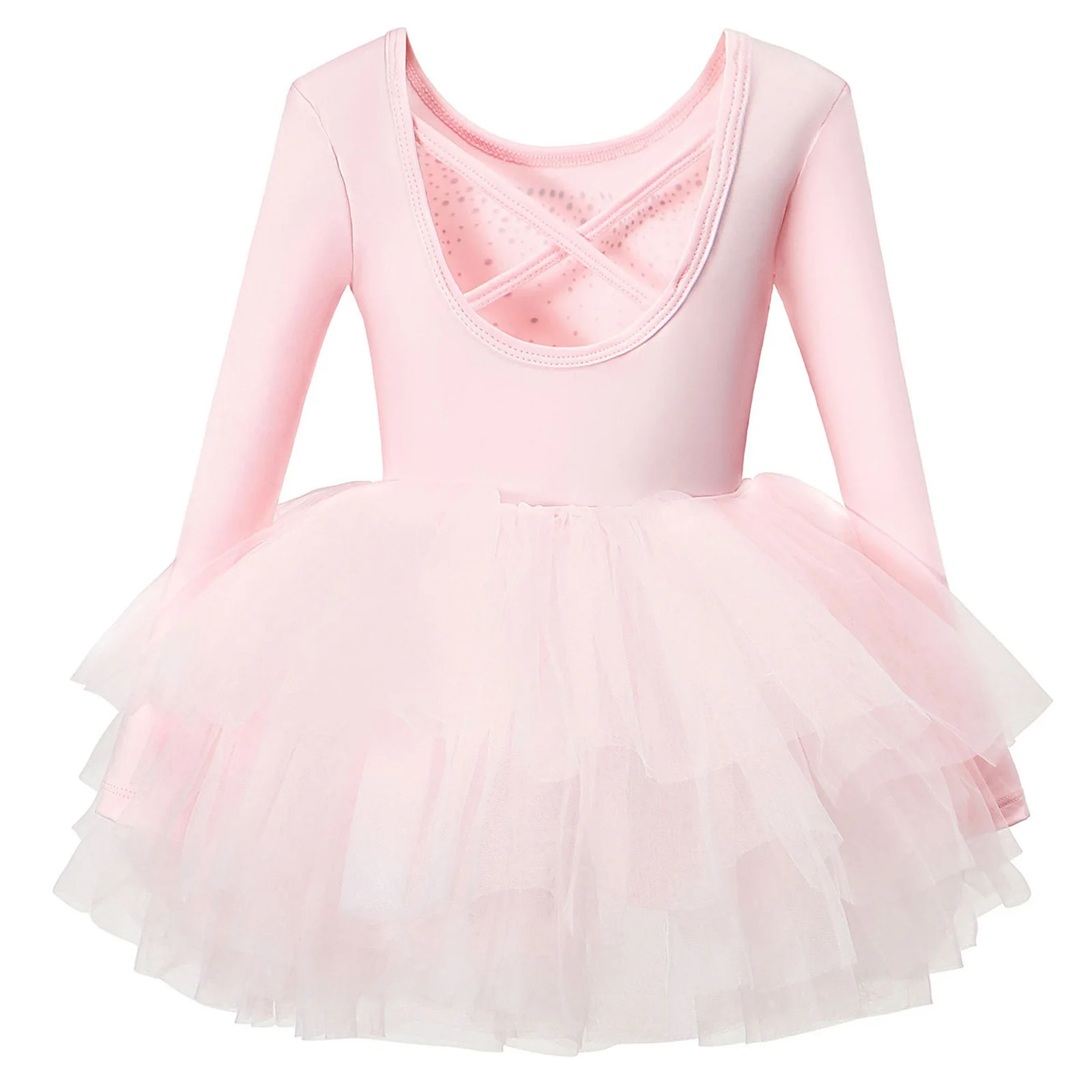 Vestido de ballet con tutú de tul y pedrería para niñas