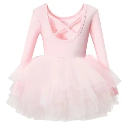 Vestido de ballet con tutú de tul y pedrería para niñas