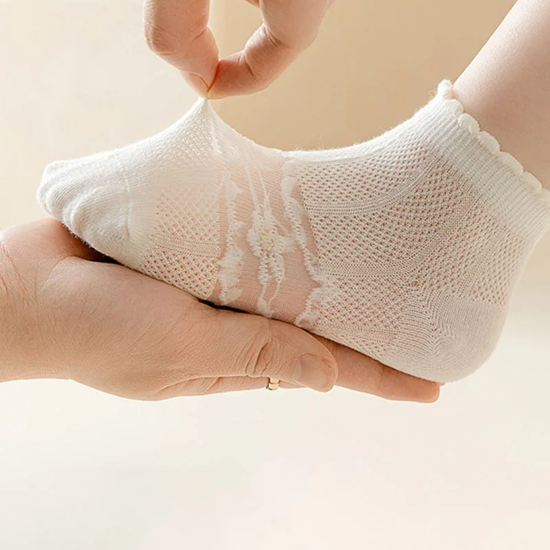 Calcetines de verano de algodón suave para niñas Encaje de princesa - imagen 2