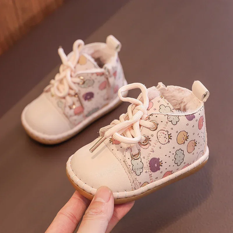 Botas nieve niña felpa suave antideslizantes con oso invierno - imagen 4