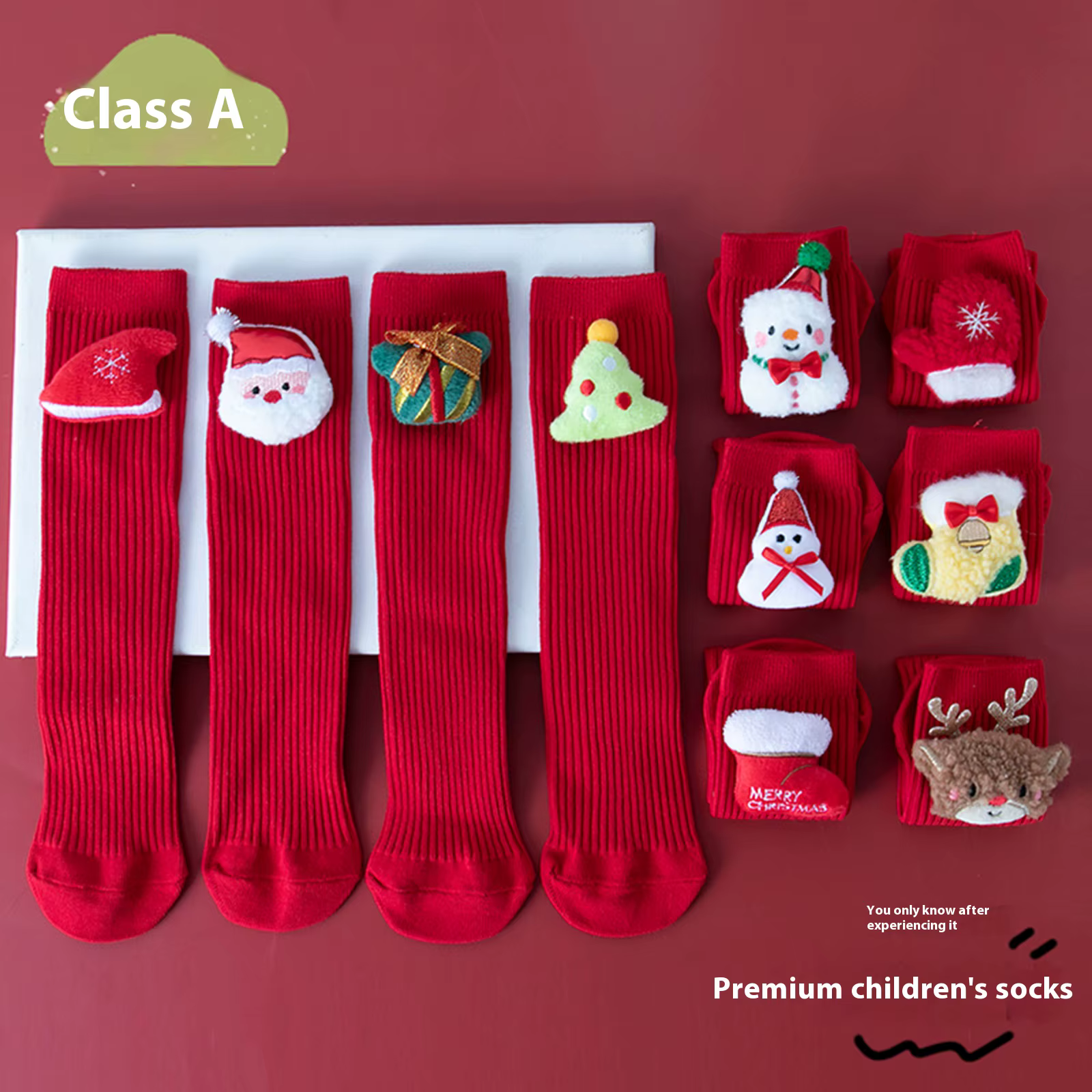 Calcetines altos navideños de punto para niños y niñas de invierno - imagen 3