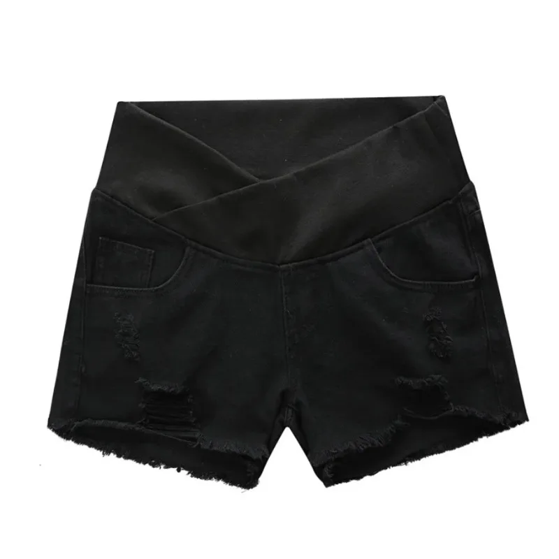 Pantalones cortos de embarazo vaqueros de cintura baja holgados - imagen 3