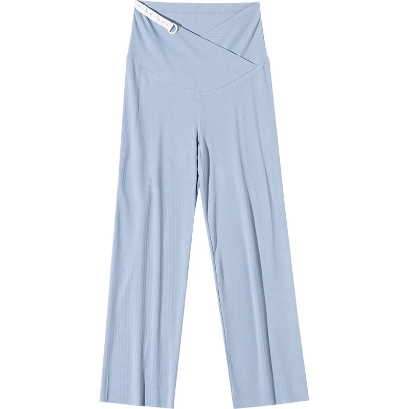 Pantalones premamá tela fresca – Cintura baja ajustable - imagen 5