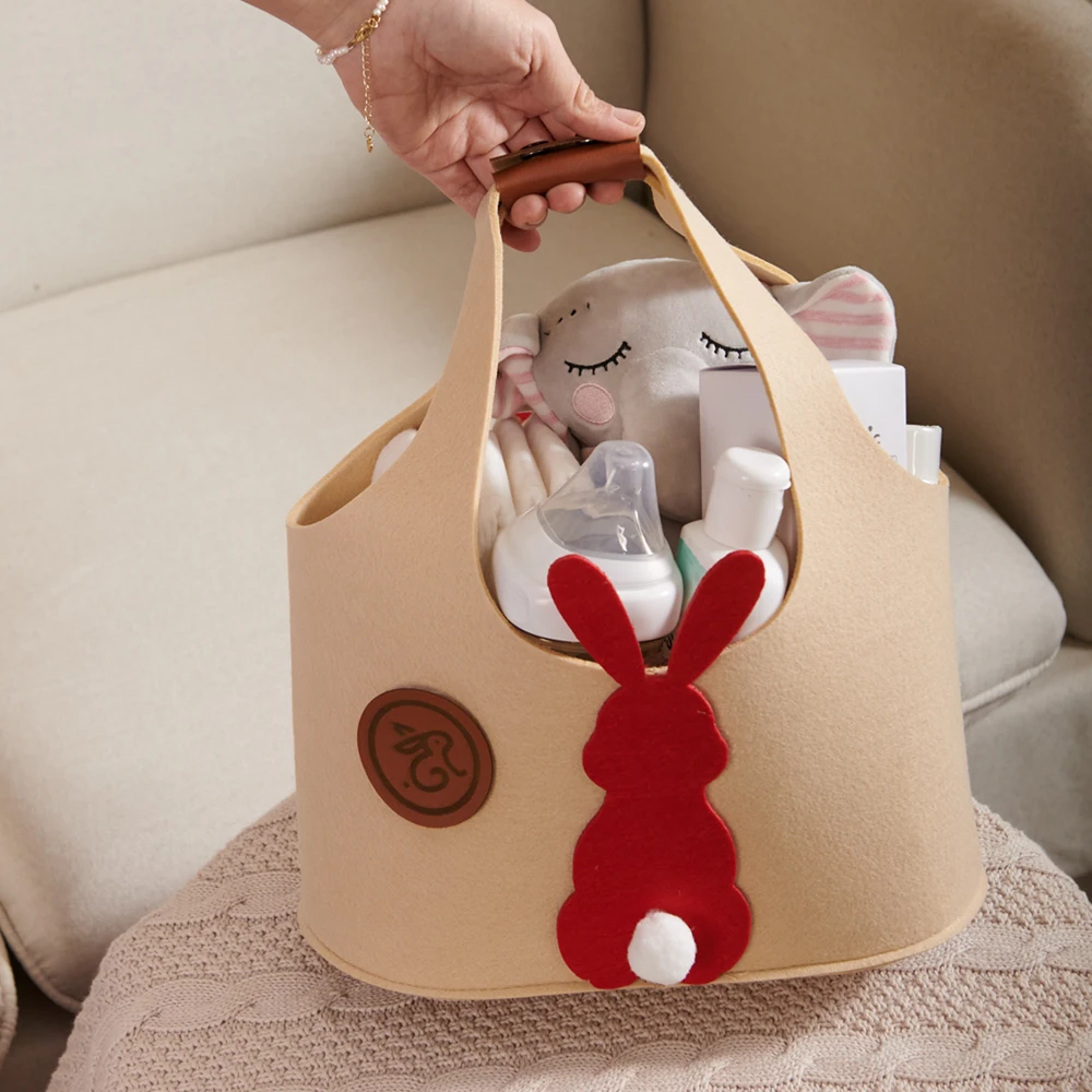 Bolsa de pañales Sunveno en fieltro conejito navideño rojo - imagen 3