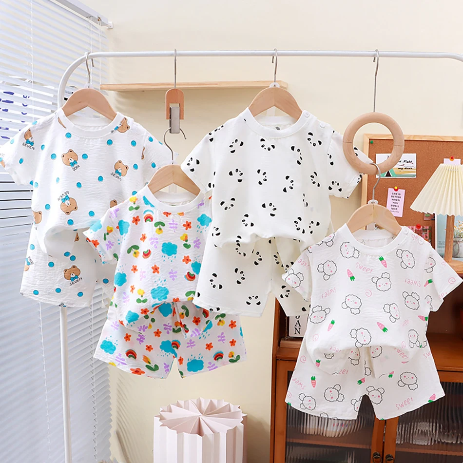 Conjunto verano niños – Pantalones cortos transpirables de manga corta