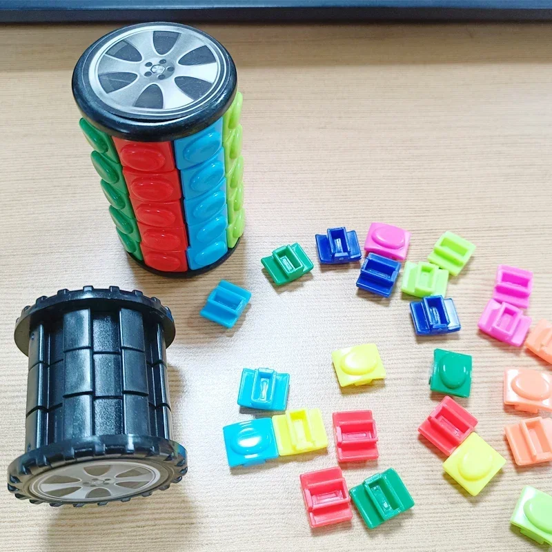 Torre mágica sensorial deslizante giratoria 3D para niños
