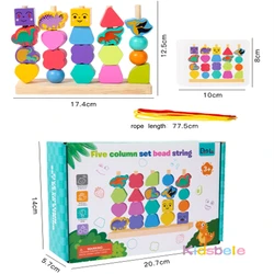 Juego Montessori de apilar y ordenar en madera con formas