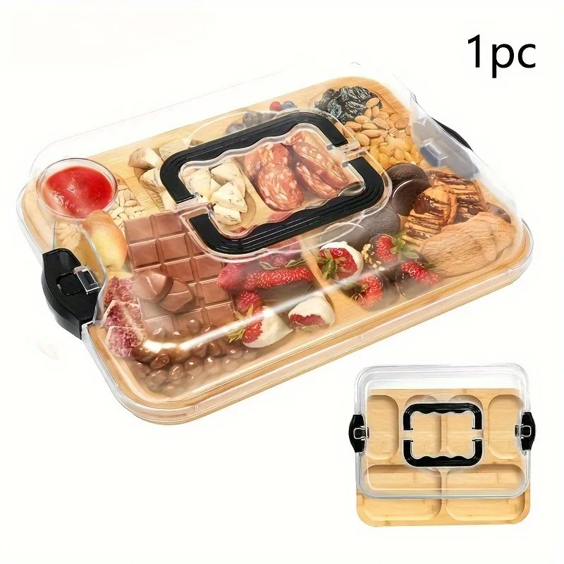Plato infantil de bambú con tapa para comida
