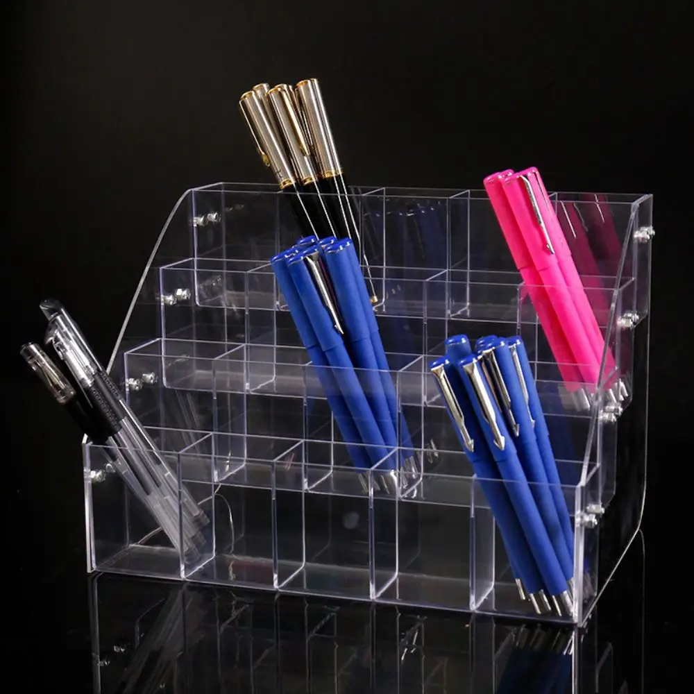 Organizador de rotuladores acrílico transparente – Estante de 5 niveles para papelería - imagen 4