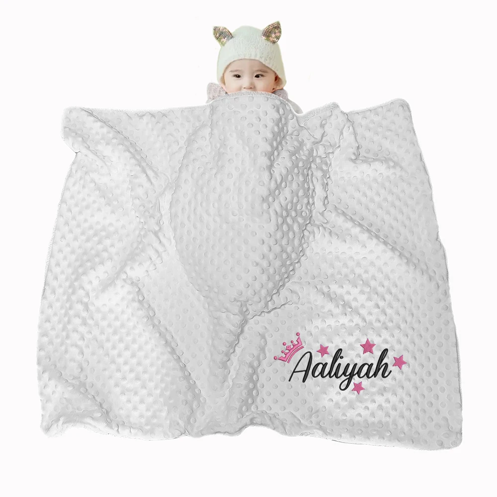 Manta personalizada de lana para cuna con nombre - imagen 2