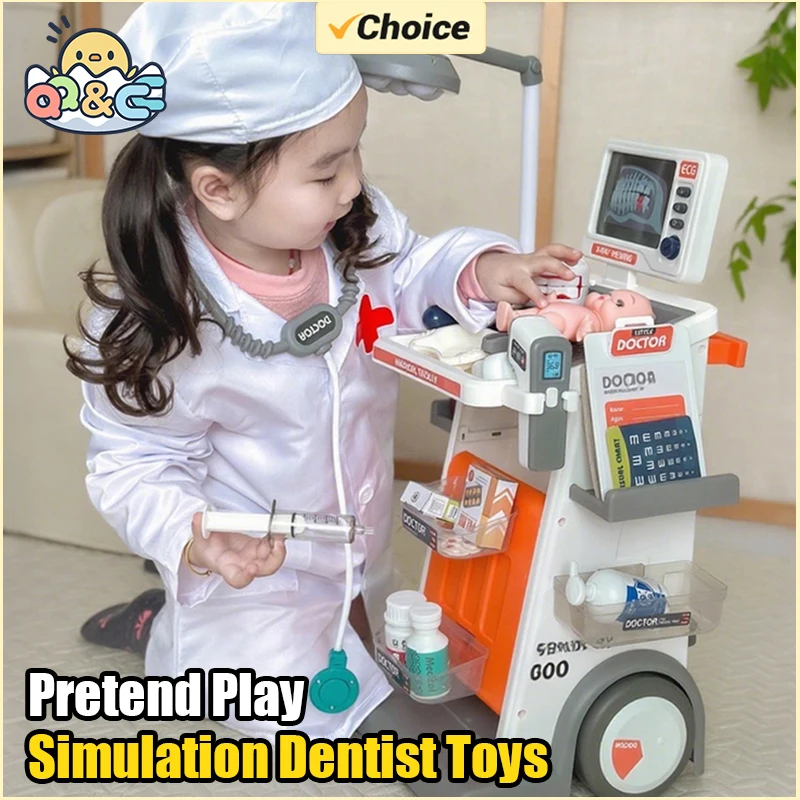Juguete de dentista con carrito médico y estetoscopio de inyección - imagen 2