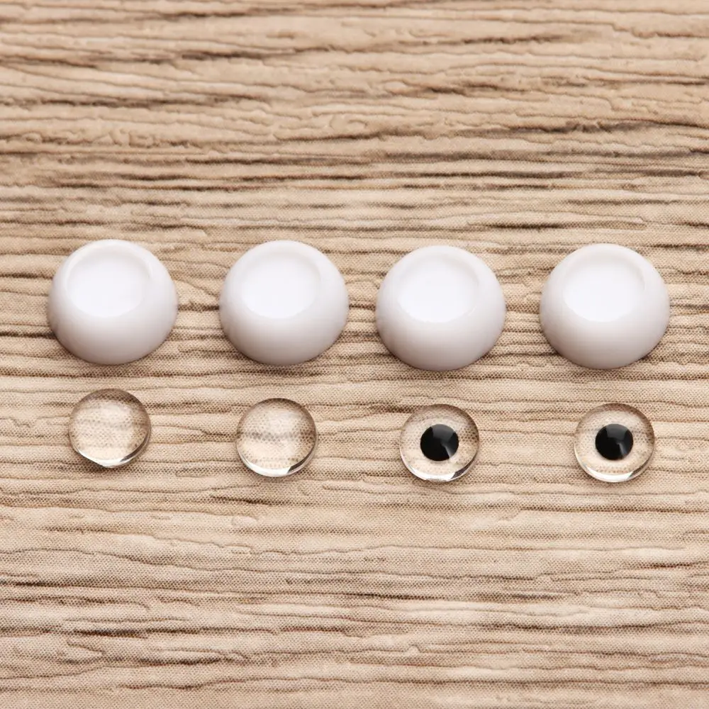 Ojos acrílicos adhesivos para muñecos – Transparente y negro