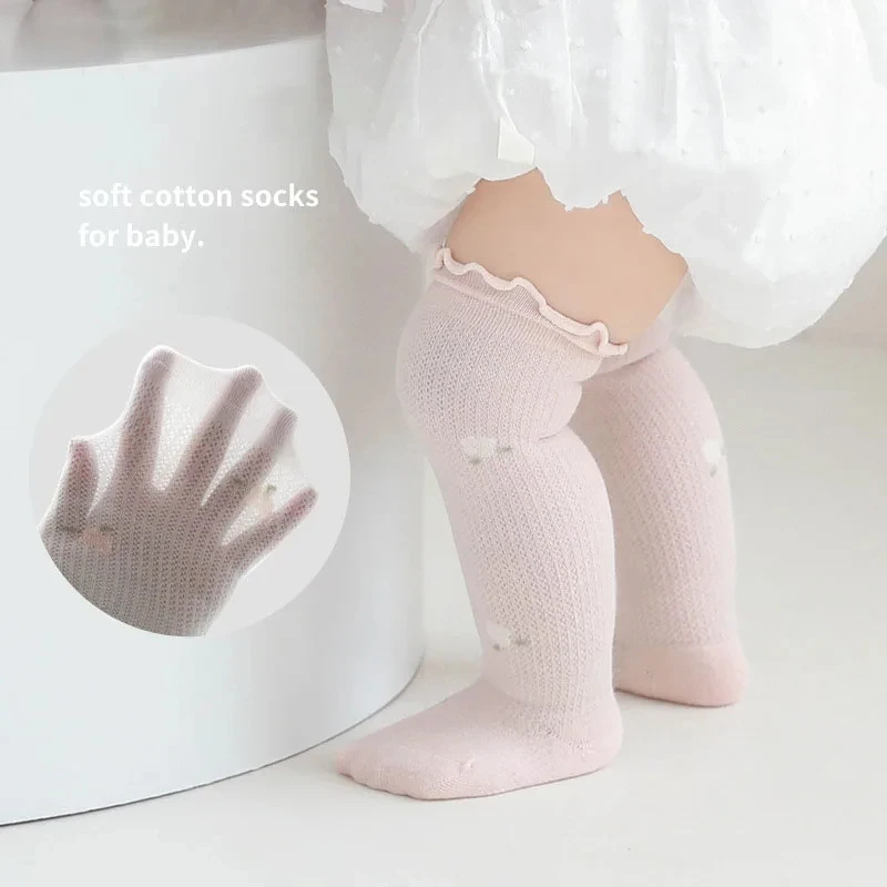 Milangel Calcetines Largos con Flores para Bebé – Cómodos - imagen 3