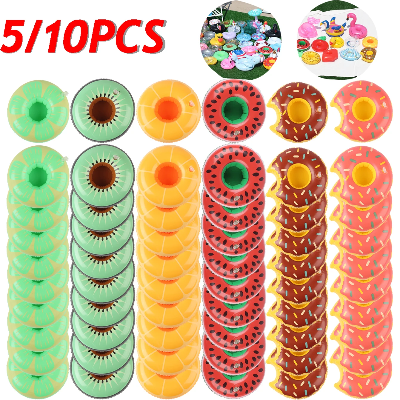 Posavasos inflables flotantes para piscina de verano