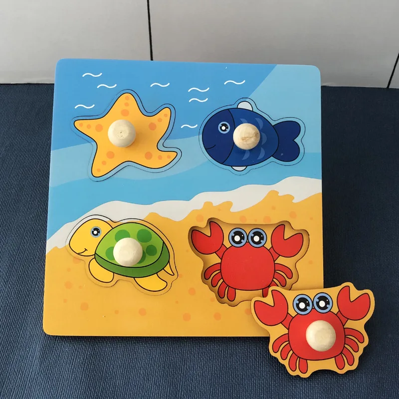 Puzzle Montessori de frutas – Tablero sensorial de madera para niños - imagen 4